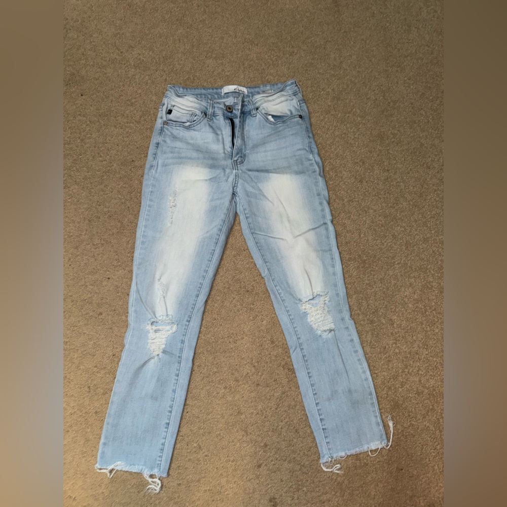 Kancan  Light Blue Distressed Skinny Jeans